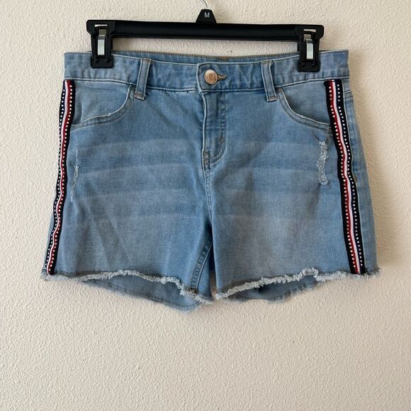 Justice Demin Embellished Stud Shorts Size 18 - Picture 1 of 4